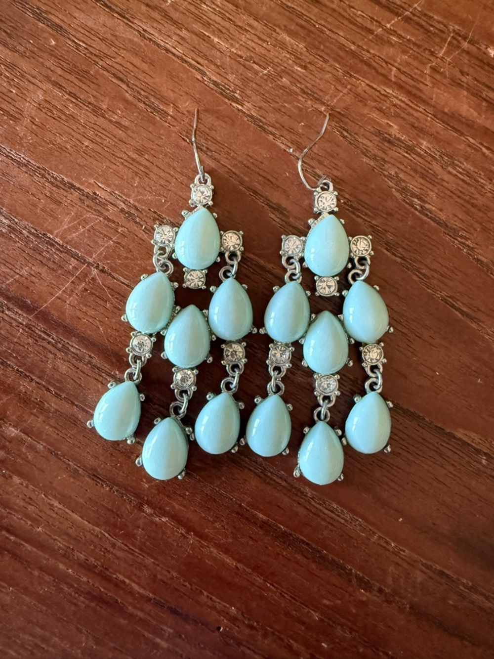 Robin’s Egg Blue Teardrop Chandelier Earrings - Women's Jewelry